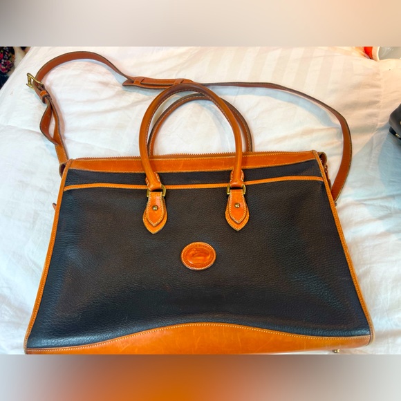 Dooney & Bourke | Vintage Briefcase Messenger Laptop Bag Pebbled Leather Vintage - Picture 1 of 15